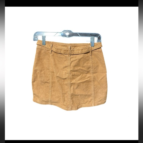 American Eagle Corduroy Button-Front Skirt Camel Brown Super Stretch - Picture 5 of 5